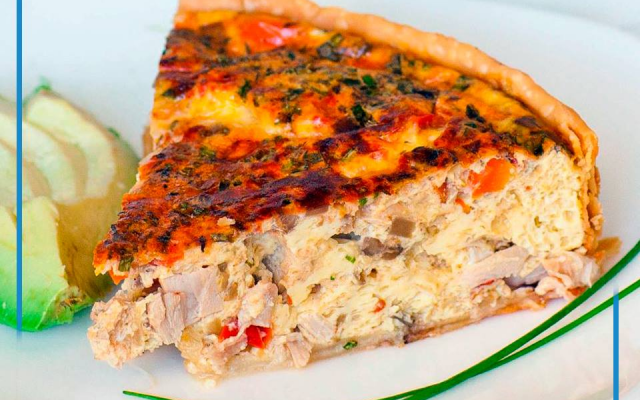 Smoked turkey Quiche
